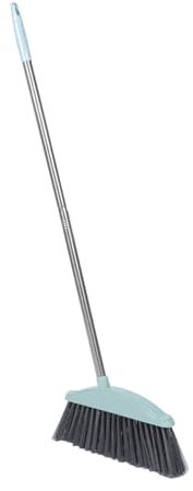 minkissy Heavy Duty Indoor Outdoor Broom Wide Head Room Cleaning Broom Long Handle Metal Handle for Household Cleaning