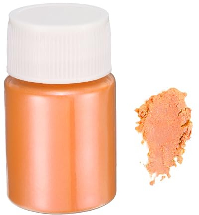 QUARKZMAN Mica Pulver 15g Natürliche Epoxidharz Farbe Pigmentpulver für Seifenfarbe, DIY Nagellack, Gießharz, Autolack, DIY Kunst und Handwerk, Aprikot Gelb