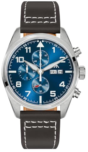 watchdives Militado ML04 39 mm Chronograph Herrenuhr 0S00 Quarzwerk gewölbtes Saphirglas leuchtende Fliegeruhr 100 m wasserdicht
