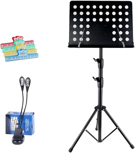Soporte for partituras de doble uso, soporte for libros de escritorio con bolsa de transporte portátil, carpeta for partituras, Clip for proyector, soporte for libros y tabletas ( Color : P01 Black ,
