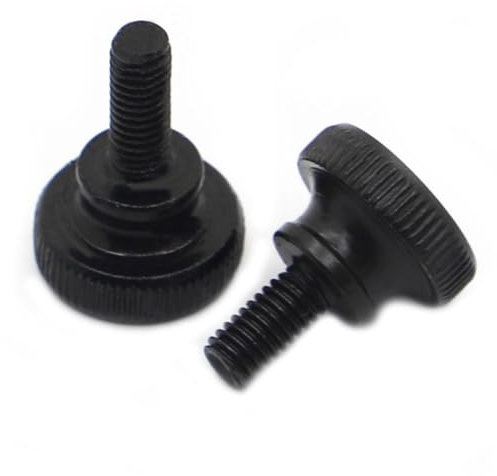 AYYSSM M3 M4 M5 M6 M8 M10 Rändelschraube aus schwarzem Kohlenstoffstahl mit Rändelkopf, handfest anziehen, Vorhangwand-Verschlussschrauben(Size:20mm,Color:M4 5pcs)