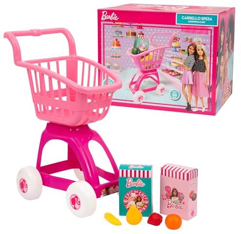 Barbie, Chariot de Shopping, 50cm, avec Plein d'accessoires, A partir de 3 Ans, BAR53