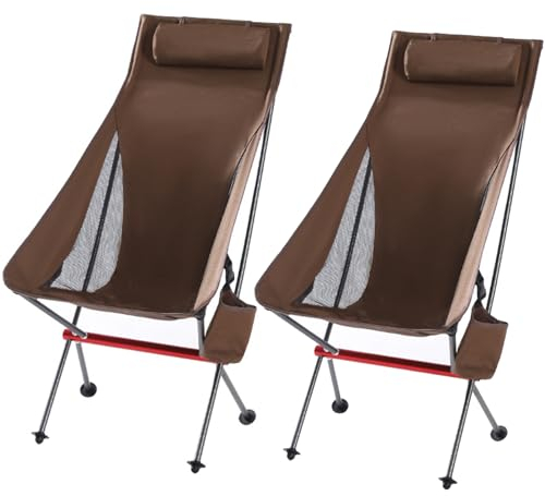 ZTGL A(2ps), Campingstuhl Faltbar für Outdoor, Ultraleicht Angelstuhl aus Aluminium, Camping Stuhl Klappbar, mit Tragtasche, Klappbarer Gartenstuhl mit Hoher Rückenlehne