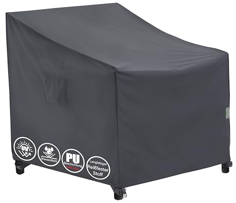 F&J Outdoors Housse de chaise de jardin, gris, 89x99x66/91cm imperméable | Protège fauteuil lounge, chaise à bascule et Adirondack contre pluie, soleil, poussière et saleté, pour terrasse et balcon