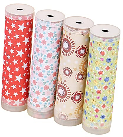 ORFOFE 4stücke Buntes Papier DIY Kaleidoskop Machen Kit Für Junge Mädchen Papierspielzeug Frühe Lehrmittel Hand-Augen-koordination