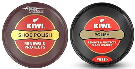 UK Home Shop Kiwi Schuhcreme Paste Black and Dark Tan 5,9 ml Polieren, erneuern, schützen & pflegen Lederschuhe (2 Stück), Schwarz / Braun, Einheitsgröße
