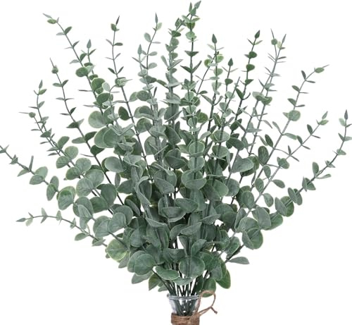 30 Stück Eukalyptus Getrocknet 41 cm Getrockneter Eukalyptus Dekoblumen Natürliche Trockenblumen für Hochzeit Eukalyptus Deko für Hochzeit, Blumen Arrangements Heim Décor