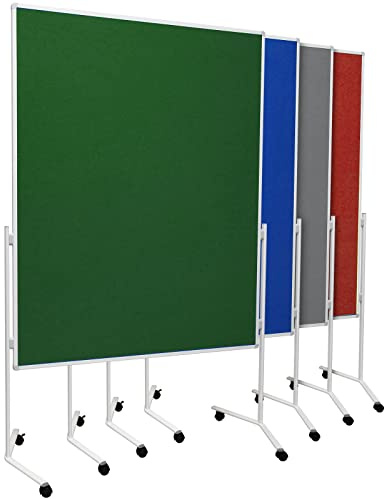 Moderationstafel UP - Filz-Metaplanwand 120x150 cm - einteilig Grün | Moderationswand mit Filz- Oberfläche & Rollen - mobil & beidseitig nutzbar - Pinntafel ideal für Büro, Schule & Seminare