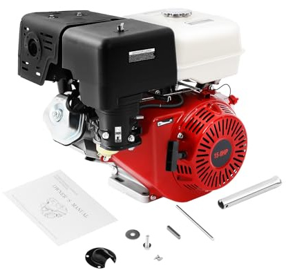Fridgestea Motore a benzina a 4 tempi, 15 CV 420 CC, con sistema di raffreddamento ad aria, motore a 4 tempi, 3600 giri/min, con serbatoio del carburante, motore industriale per Go Kart/Minibikes