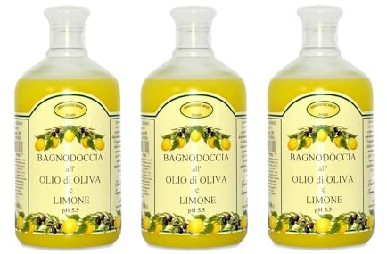 Olivolja och citron duschtvål, kroppstvätt, julduschkräm, 3 stycken 500 ml