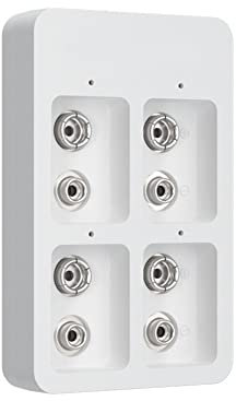 Qusedwey Quick Battery Charger 4 Slots 9V with LED Indicators USB Cable for 9V Ni-/Ni-Cd/Li-Ion Rechargeable Batteries