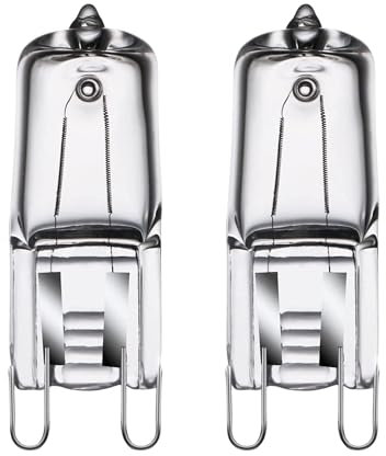 EVOGES G9 Halogen Oven Bulb, Warm White 2600K, 2,000 Hours, Pack of 2 – Compatible with Neff, Bosch, Siemens, AEG, Zanussi, Miele & More (40.0 Watts)