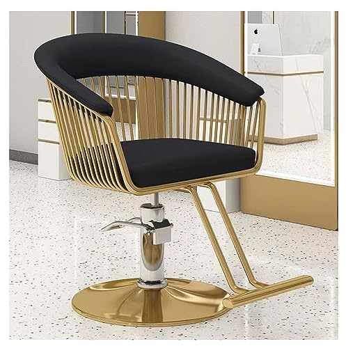 Professioneller Friseurstuhl mit drehbarer Hydraulikpumpe und verstellbarer Höhe, ideal für Zuhause und Salon, Friseurstuhl, Schwarz