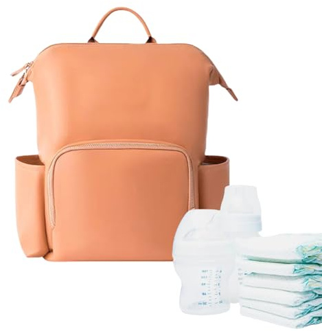 Windeltasche für Babys, aus Leder, große Babytasche, PU-Leder, Spamesproof, verstärkt, Taschen, Organizer, für Laptop für Mütter, Orange, Se référer au descriptif, Siehe Beschreibung