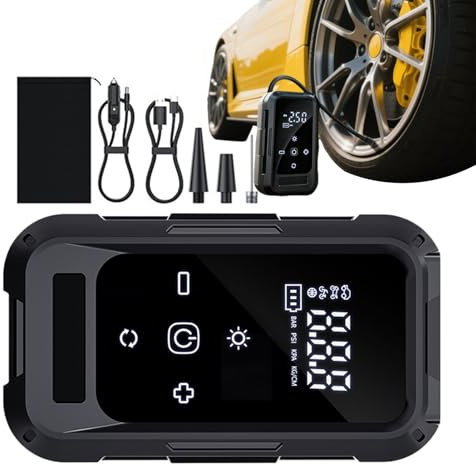 Gonfia Pneumatici | Gonfiatore Senza Fili | Pompa Ricaricabile con Display Digitale per Campeggio Veicoli Viaggio Casa Pendolarismo Lungo Percorso Manutenzione Moto
