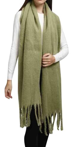 Cocila Popular Thickened Warm Scarf With Tassel Shawl For Women Écharpe Châle D'Hiver Grosse Echarpe Longue Femme Blanche Allée Du Foulard Rouge Blanc Bleu Rose Noire Chaude Noel Hiver Fushia