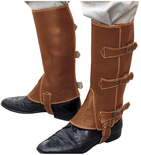 Generisch Unisex Cosplay Beinstulpen für Aufführungen mittelalterlicher Kostüme (Brown, One Size)