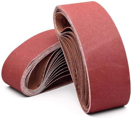 Cintas lijadoras, Bandas de lijado for lijadora banda Óxido aluminio Grano 40-320 Rojo Paquete 10 75x533 mm(180)
