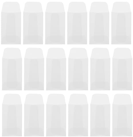 COMPUKAS 50 Mini Enveloppes Transparentes en Papier Sulfurisé 3x5 Cm pour Rangement Bijoux, Photos et Étiquettes, Sachets Organisateurs Pratiques pour Bureau et Collection de Timbres