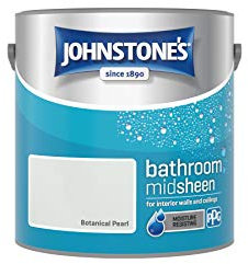 Johnstone's - Bathroom Paint - Botanical Pearl - Mid Sheen Finish - Stain Blocker Paint - Use in Moist & Damp Areas - Low Odour - Dry in 1-2 Hours- 12m2 Coverage per Litre - 2.5L