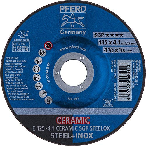 10 x PFERD Schruppscheibe E 125-4,1 CERAMIC SGP STEELOX | Art.: 62100125