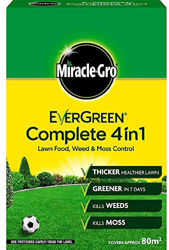 Fertiliser Miracle-Gro Evergreen Complete 4 in 1 Lawn Food Weed Killer Moss Killer 80m² (1 Pack)