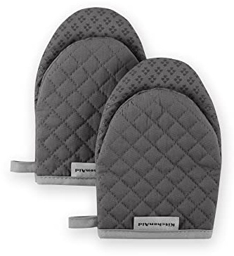 KitchenAid Asteroid Mini-Ofenhandschuh, 14 x 20,3 cm, Anthrazit, 2 Stück