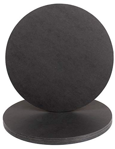 10 Círculos de cartón redondo ø 34 cm, Discos cartón rígido 2.5 mm para manualidades, esferas de reloj, mandalas, pintura. (Negro)