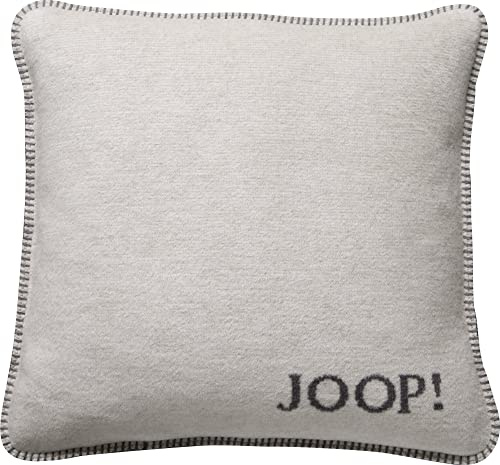 Joop! Kissen Uni Doubleface Ecru-Graphit Baumwolle/Polyacryl, Maße: 50cm x 50cm, 754691