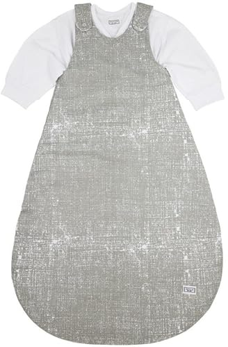 MEYCO Baby Schlafsack 2-teilig - Größe 74/80-2,5 TOG - Ganzjahresschlafsack - 100% Baumwolle - Oeko Tex zertifiziert - Rundum-Reißverschluss - hautfreundlich & atmungsaktiv - Fine Lines - Grau