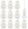Tinyriz 10Pcs E14 Portalámparas 250V 2A, Soporte de Lámpara de Bombilla E14, Plástica Base de la Bombilla Roscada para LED CFL Dormitorios Salas de Estar Cocinas(Blanco)
