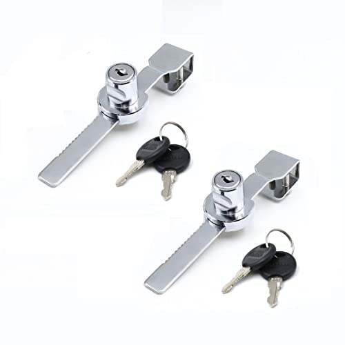 Serrure à cliquet pour porte coulissante en verre avec clés, 138 mm de longueur, pour vitrine, armoire coulissante, lame coulissante, chaque serrure a une clé différente, 2 pièces