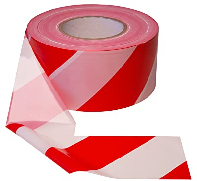 PROlac – Absperrband Stabil & Reißfest – Flatterband für Gefahrenstellen (Rot/Weiß, 500 Meter)