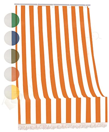 Tenda da Sole da Veranda e da Giardino in Tessuto Resistente, Ombreggiante, Idrorepellente, Protezione dai Raggi UV - Tenda a Caduta Fantasia Rigata (200x300 cm, Arancio)