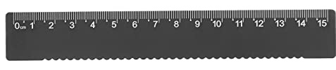 sourcing map Recta Regla 15cm Métrica Aluminio Aleación Regla Onda Borde Medición Herramienta para Niños Estudio Aula Oficina, Negro