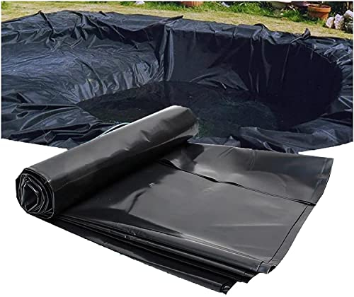 Teichfolie, 6 m breit, Schwarze Fisch-Poolfolie für Gartenteiche, Wasserfall, Bäche, Brunnen, Teichunterlage, Garten-Pool-Abdeckung, Bäche, Wasser, Gärten, Pool-Membran, 0,2 mm (Größe: 6 x 4,5 m (19