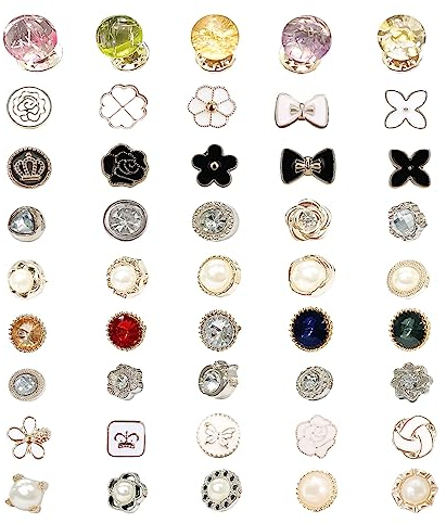 MIVAIUN 45 Stücke Brosche Knöpfe, Damen Shirt Brosche Knöpfe Vertuschen Button Pin Sicherheit Brosche Knöpfe, Hemd Brosche Knöpfe, Vertuschen Button für Frauen Kleidung Strickjacke Kleid (45 Stücke)