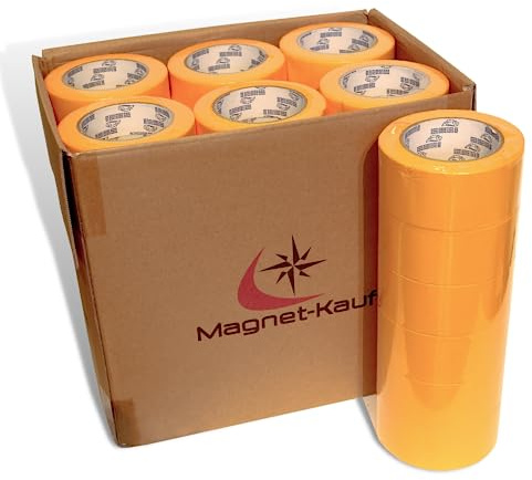 Magnet-Kauf [20 Rollen] KrokTape Malerkrepp 50mm x 50m Malerband Gold Kreppband - Goldband Maler Klebeband Für Scharfe Kanten - Abdeckband für Malerarbeiten und Auto Lackierung