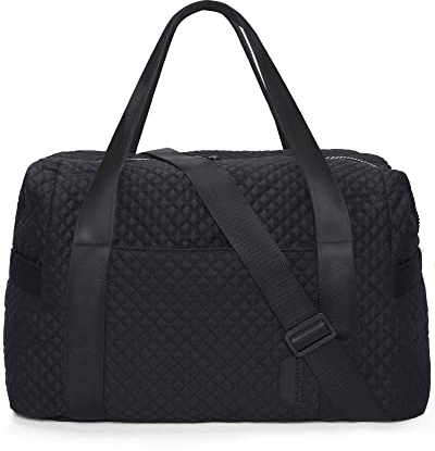 Bagsmart Reisetasche für Damen, Sporttasche, Reisezubehör, großer Schwangerschaftskoffer, Krankenhaustasche für die Geburt (schwarz), Schwarz