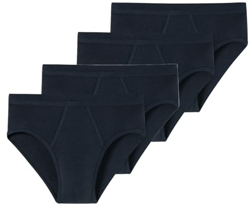 Schiesser Herr Underkläder Trosor med Gylf, Finribba, Män, Vita, 4-pack, Blå (815), L