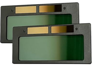 Phosyder True-Color Auto Darkening Welding Lens 2-Pack, Replacement Horizontal Lens for Welding Hoods/Helmet, Shade 3/11, 2 x 4.2