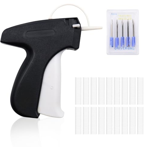 MIPIACE Etikettierpistole Heftpistole Etikettiermaschine Faltensteckpistole Etikettiermaschine mit 5 Ersatznadeln 1000 Heftfäden für Kleidung Etiketten Hut Ettikettiergeraet