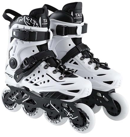 YYW Inline-skridskor, professionella rullskridskor för män och kvinnor, fitness, inline-skridskor för vuxna och nybörjare, rullskridskor (2-vit, 37)
