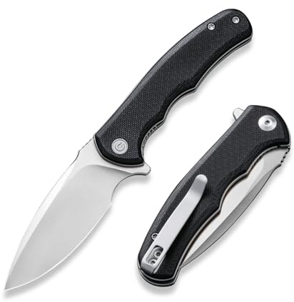 CIVIVI Mini Praxis Small Folding Pocket Knife, 7.56 cm D2 Blade C18026C-2 | EDC Knife, Deep Pocket Clip, Black G-10 Handle,for Indoor & Outdoor Use, Camping, Hiking, and Gifts