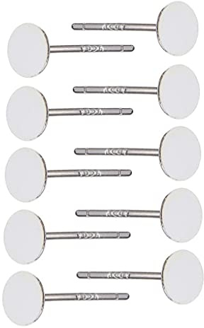 10 orecchini a perno in argento Sterling 925, per fai da te, piatti, vuoti, robusti e ossidanti, perfetti per la creazione di orecchini, per artigiani e gioielli, 6 mm