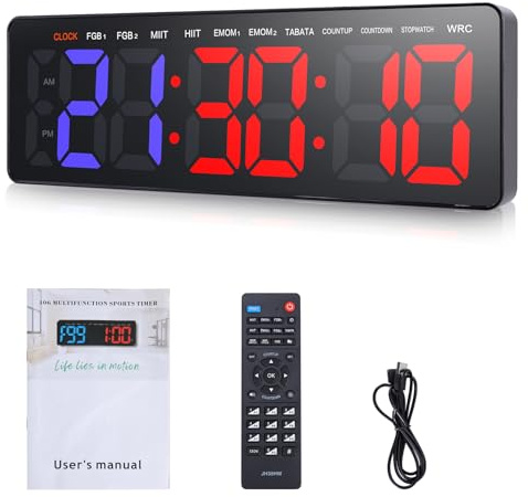 Timer Sport Minuteur Fitness LED Grand Mural Télécommande Crossfit Gym Boxe