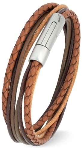 Simaru Läderarmband dam och herr, premium äkta läder med krokstängning i rostfritt stål, tillverkat i Tyskland, L - Handgelenkumfang von 17-18 cm, Läder, 0