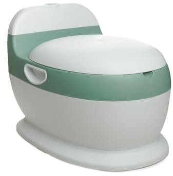 THERMOBABY - Mini inodoro Verde salvia - Orinal para bebé con sonido de descarga - Inodoro infantil - Orinal de entrenamiento para ir al baño - Pilas incluidas - 18+ meses