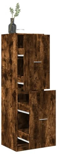 Juroupi Apothekerschrank, Raucheiche, 40 x 41 x 144,5 cm, Holzwerkstoff, Apothekerschrank, Aufbewahrungsschublade/Apotheker/Sideboard für Wohnzimmer/Schlafzimmer/Büro, 3309640