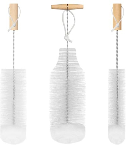 Mycket Lot de 3 goupilles pour Bouteilles en Verre - Brosse de Nettoyage pour Bouteilles de Soda de 1 l - Carafe en Verre - pour biberons de bébé
